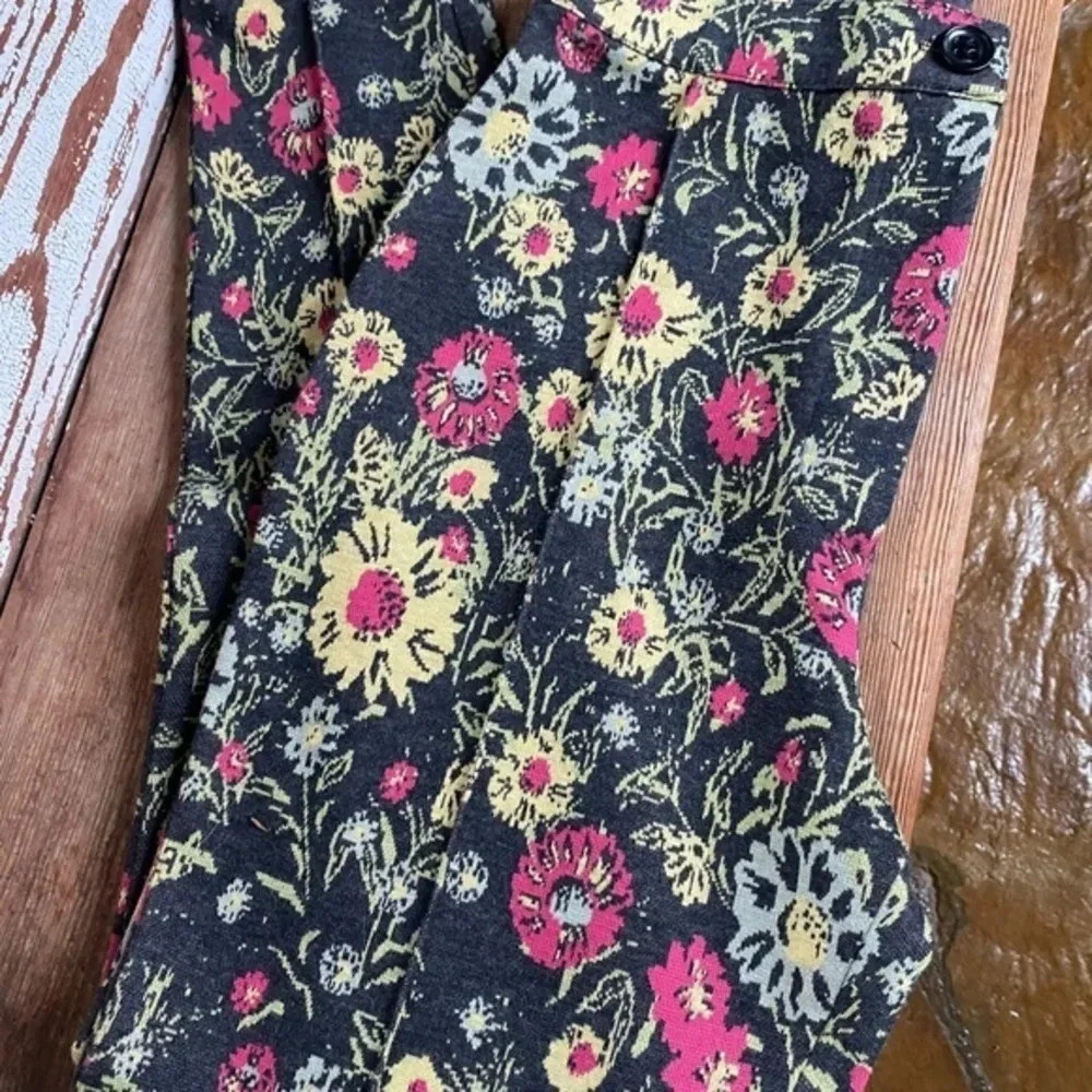Free People Floral Knit Ponte Skinny Pants 6 - Picture 5 of 12